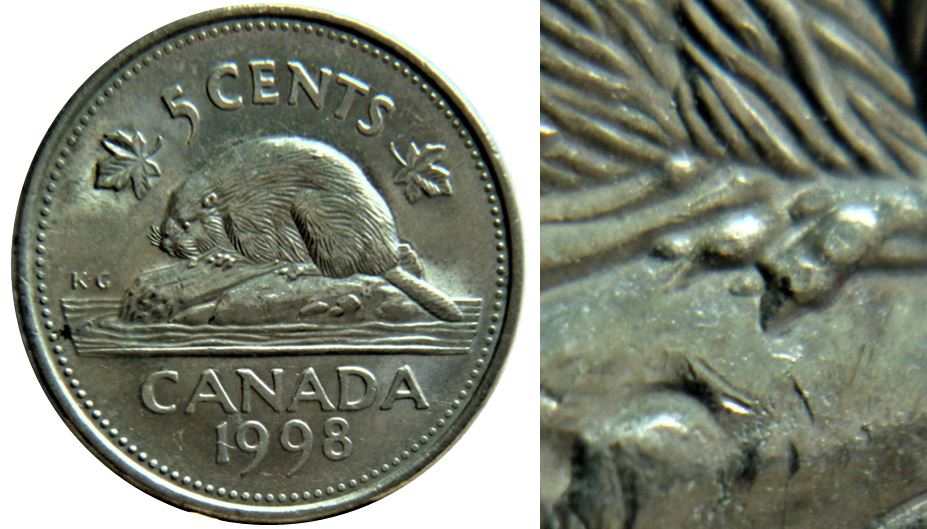 5 Cents 1998-Éclat coin patte arrière-Deux griffe extra-,1.JPG