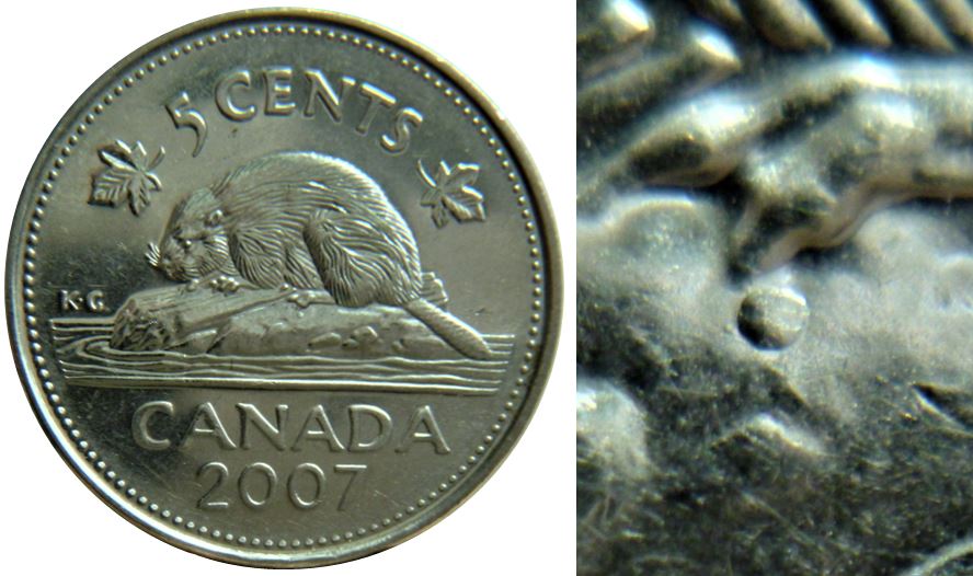 5 Cents 2007-Point sous la patte arière-1.JPG