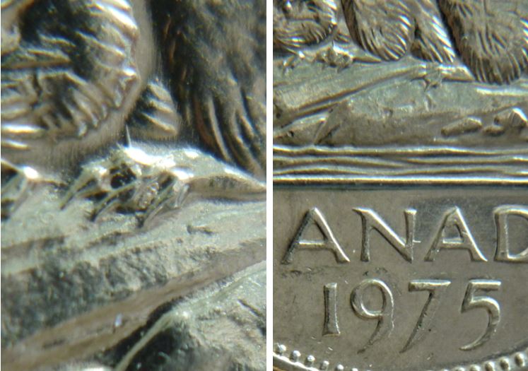 5 Cents 1975-Épine à la patte avent-Dommage du coin-2.JPG