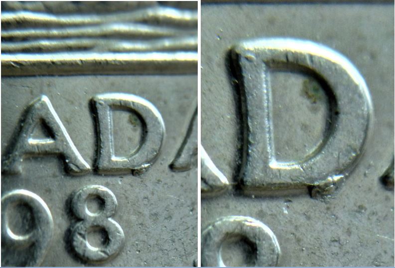 5 Cents 1998-Éclat coin sous D de canaDa-1.JPG
