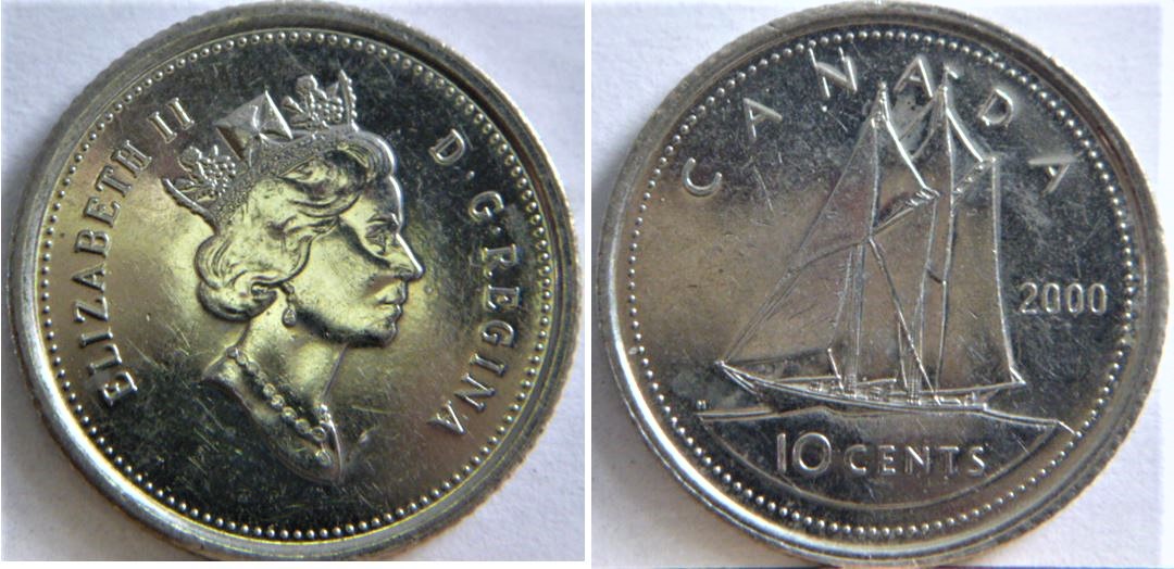 10 Cents 2000-Éclat dans la croix pattée,dans la narine et sur la sourcil de effigie-1.JPG