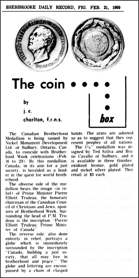 Numi - Sherbrooke Daily Record - 1969-02-21 - CCNP The Canadian Brother Hood Medallion (James E. Charlton).jpg