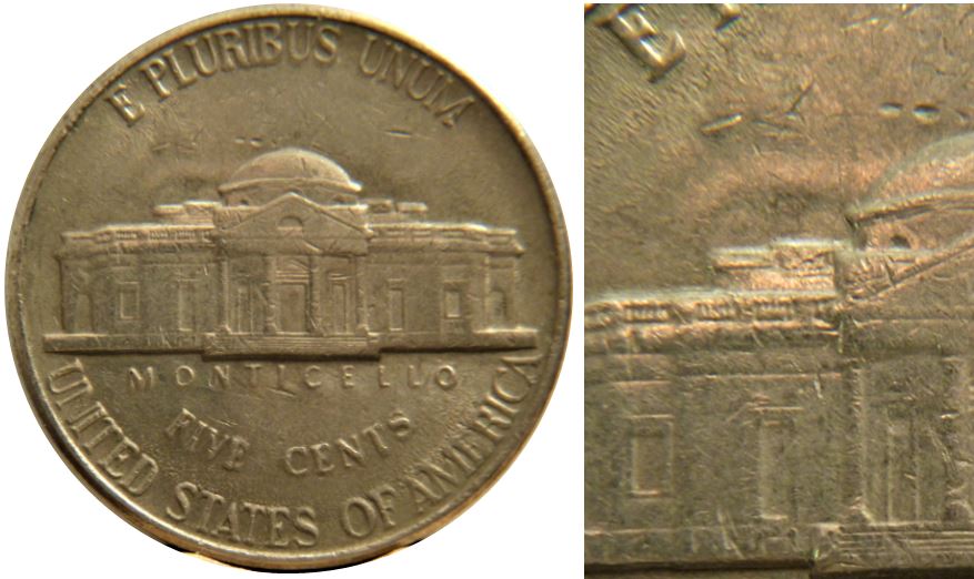 5 Cents 1996P USA-Dépôt de métal avers et revers-2.JPG