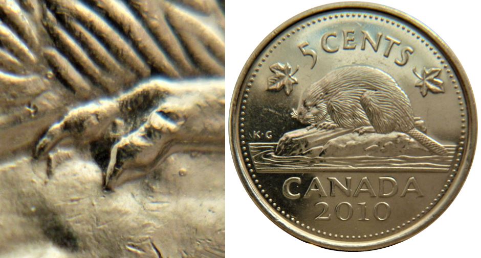 5 Cents 2010-Éclat du coin à la patte arrière-1.JPG