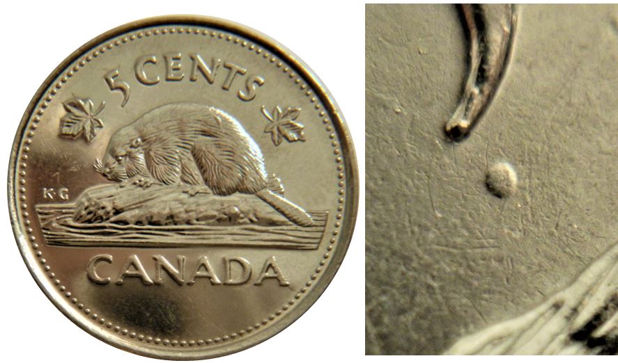 5 Cents 2002p-Point sous 5+Belle accumulation au revers-1.JPG