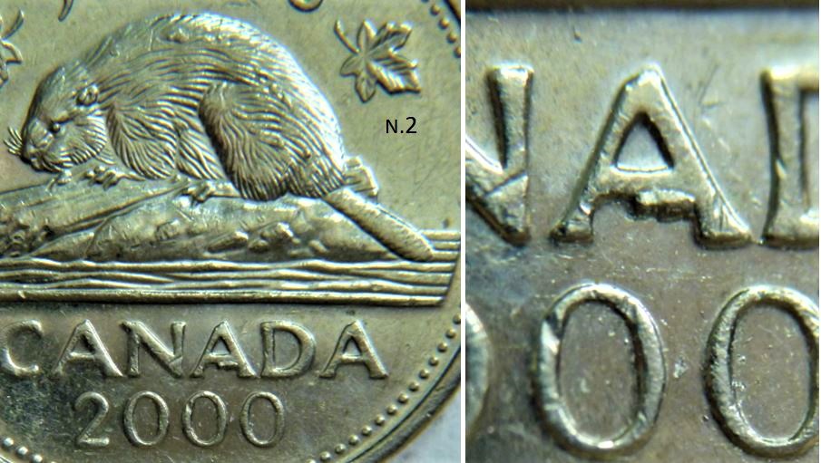 5 Cents 2000-Éclat sous le A de canAda-.1.JPG