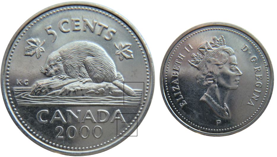 5 Cents 2000p-Coin fendillé sur la queue et sur A de canadA-2.JPG