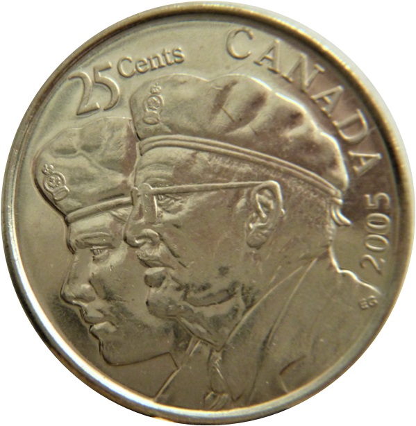 25 Cents 2005P Vétéran -Coin fendillé sur le bérét du jeune soldat-1.png