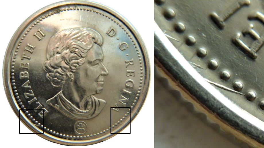 25 Cents 2006-Dommage du coin coté Avers-1.JPG