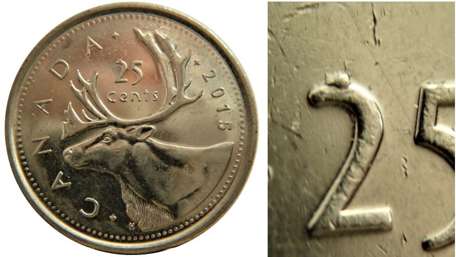 25 Cents 2015-Éclat coin sur la tête 2-1.JPG