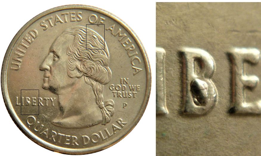 25 Cents USA-2006 Colorado-Éclat du coin dans les cheveux+Un dans B de liBerty-2.JPG