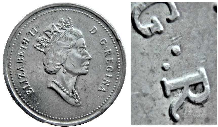 5 Cents 1998-Un point sous le point de R . Regina-2.JPG