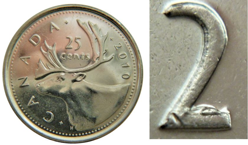 25 Cents 2010-Éclat coin sur patte 2 de 25-1.JPG