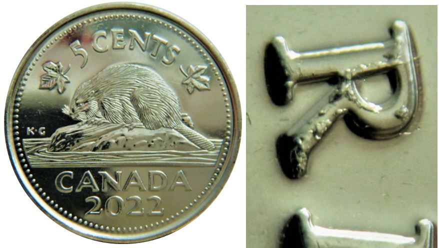 5 Cents 2022-Accumulation sur le R de Regina-1.JPG