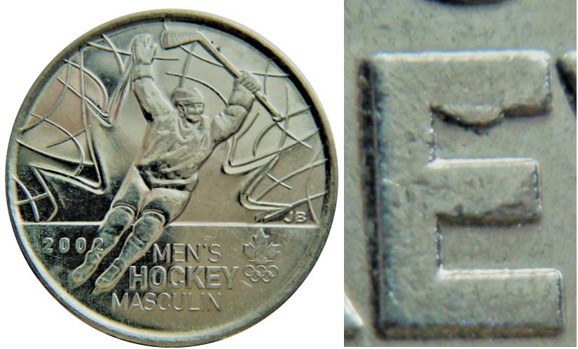 25 Cents 2002 Hockey M. -Éclat coin E de hockEy-1.JPG