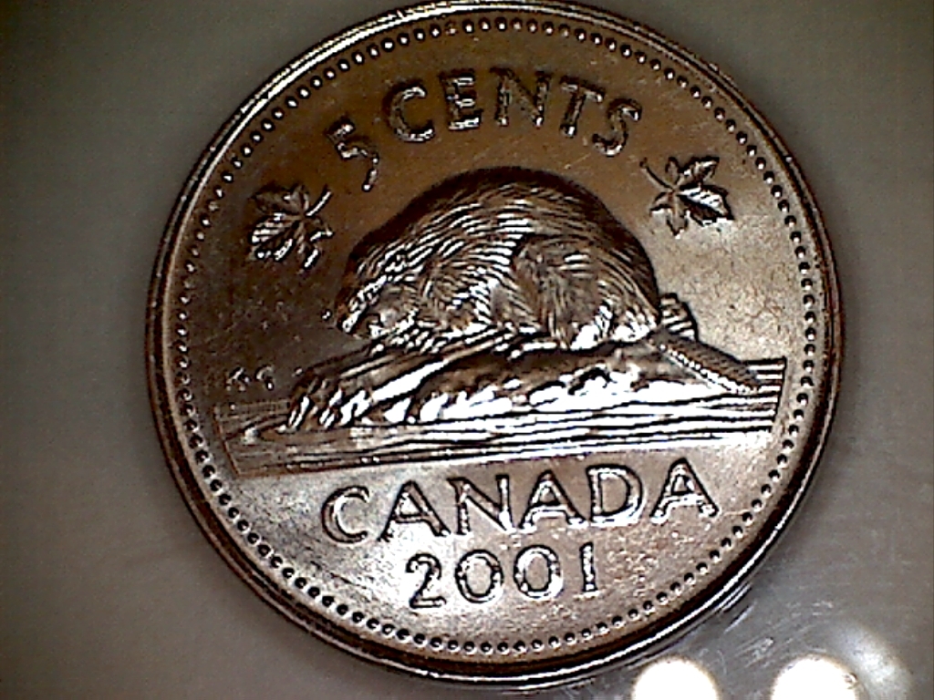 2001 P Acc. CENTS, date , CANADA et éclat sur 2e E d'Élizabeth B523166C Revers.jpg