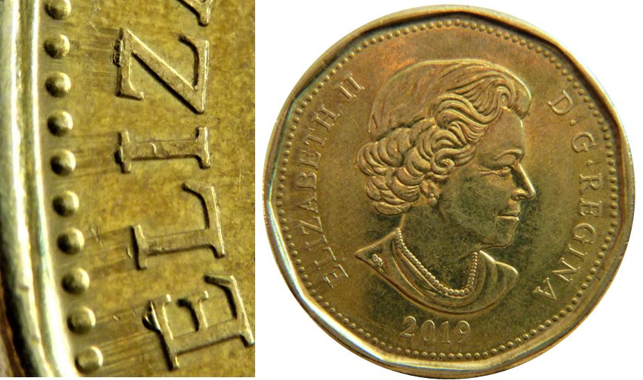 1 Dollar 2019-Éclat coin sur ELIZ de ELIZabeth-1.JPG