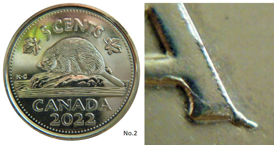 5 Cents 2022-Coin fendillé dernier A canadA-No.2,.JPG