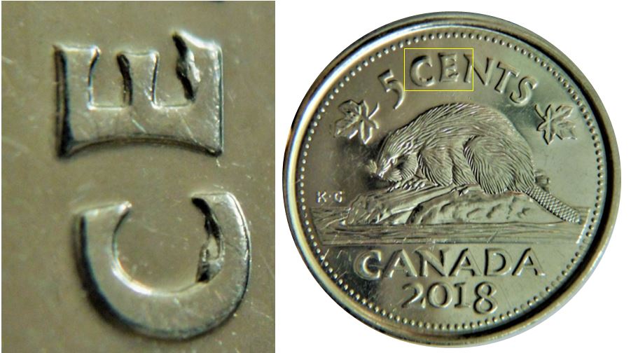 5 Cents 2018-Éclat coin dans CE de CEnts-No.1.JPG