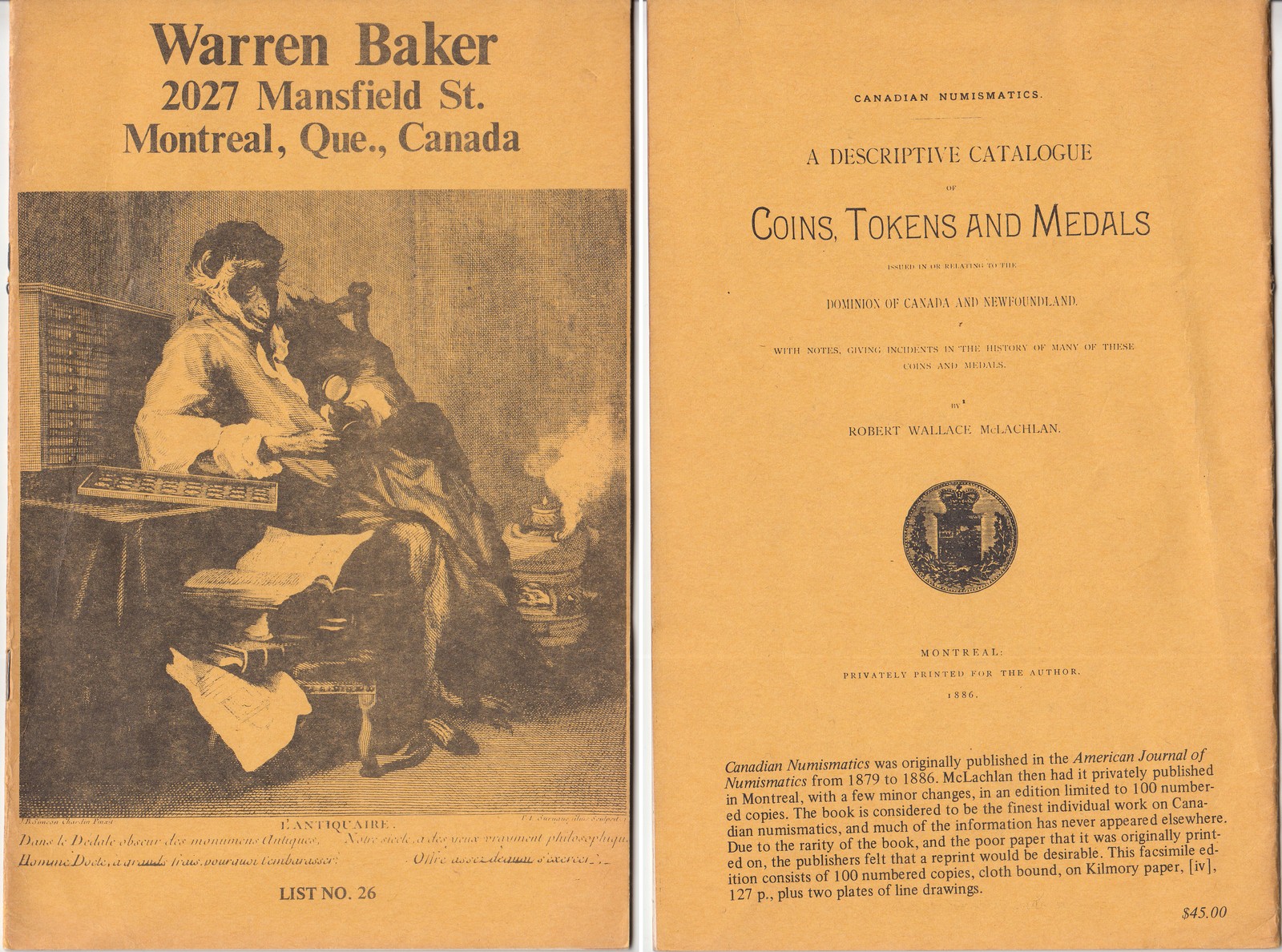 À Vendre - Catalogue Warren Baker #26 - Cover.jpg