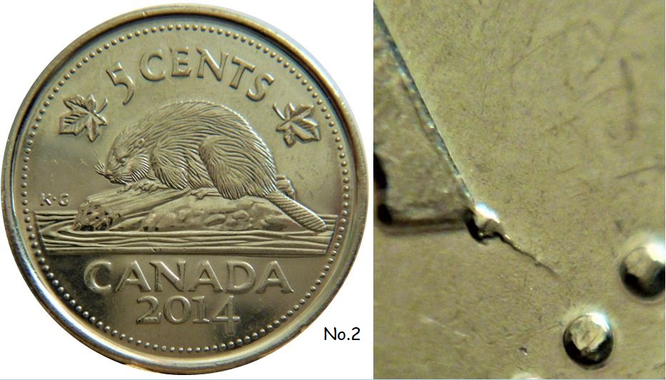 5 Cents 2014-Éclat et un fendillement sous A de canadA-2.JPG