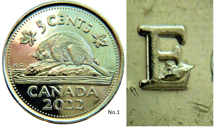 5 Cents 2022-Éclat coin dans E de regina-No.1,.JPG