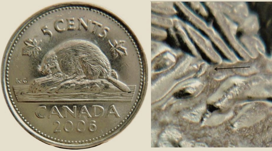 5 Cents 2006-Éclat coin patte arrière- griffe extra-Type 2.JPG