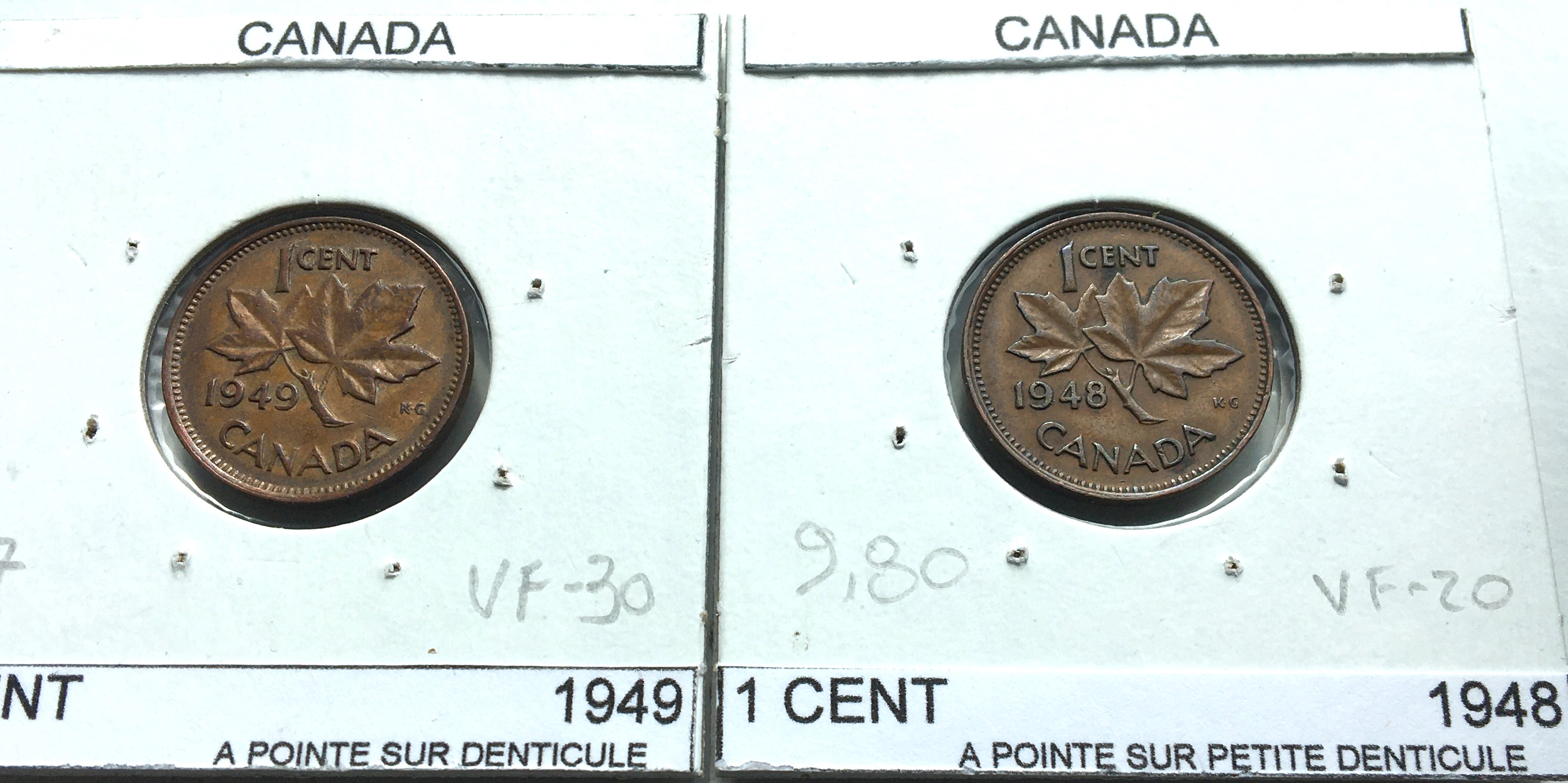 1 cent 1948 et 1949.JPG