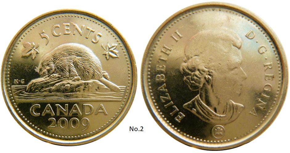 5 Cents 2009-Frappe à travers graisse avers-No.2,.JPG