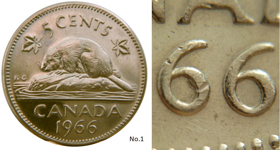 5 Cents 1966-Éclat coin dans le premier 6-No.1,.JPG