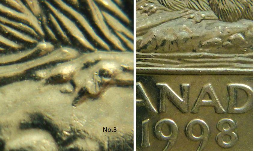 5 Cents 1998-Éclat coin patte arrière-Deux griffe extra-No.3,.JPG