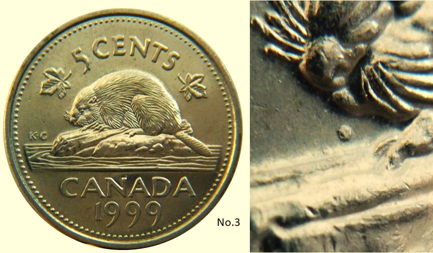 5 Cents 1999-Point sous nez du castor-No.3,.JPG