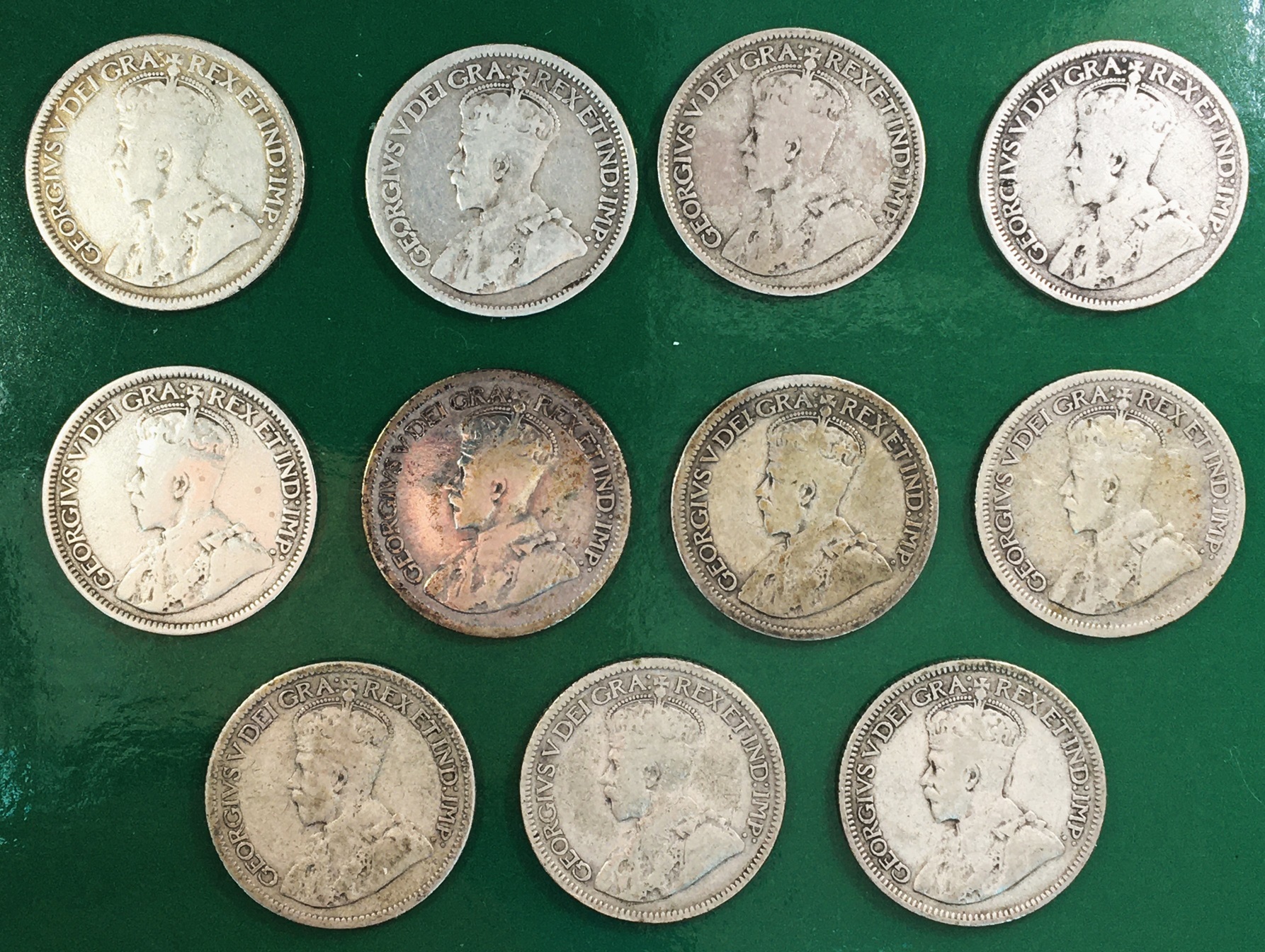 11 pièces Georges 1913 à 1936 avers.JPG