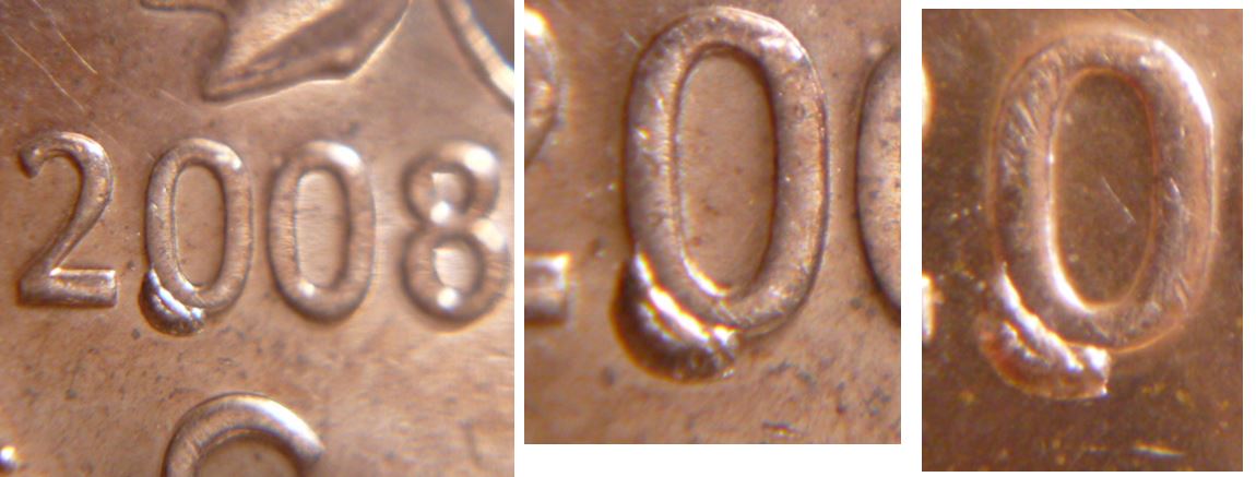 1 Cent 2008-Éclat de coin sous le premier 0 de la date.JPG