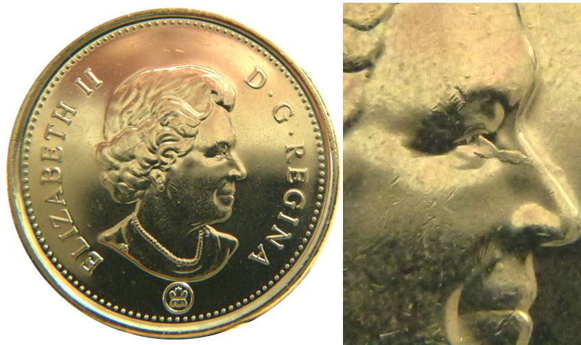 5 Cents 2012-Défaut de laminage a l'oeil de effigie-3.JPG