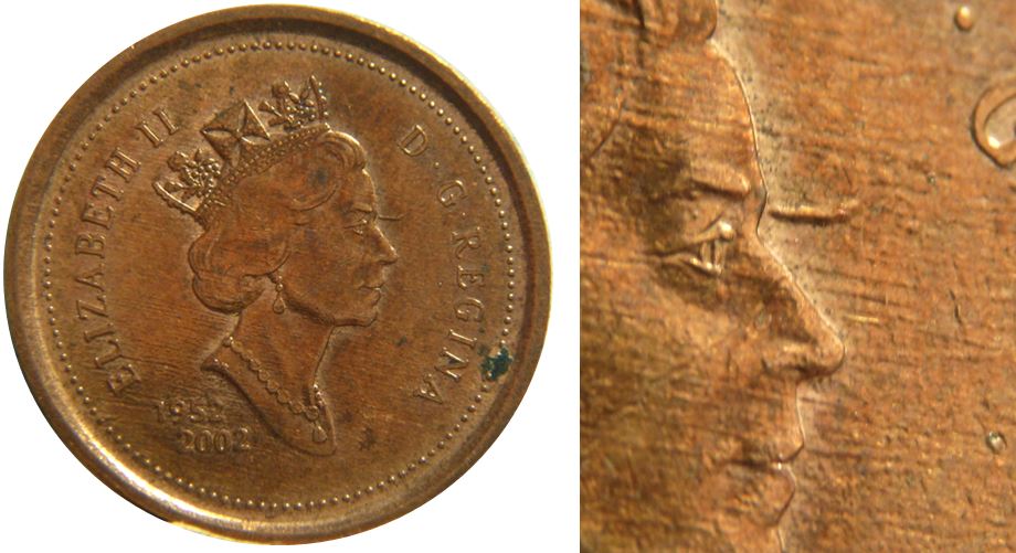 1 Cents 2002-Éclat coin devant les yeux-Job G-1.JPG