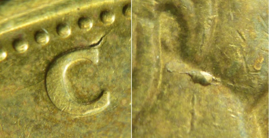 1 Dollar 2016-Coin fendillé C de Canada-Éclat sur front de effigie,1.JPG