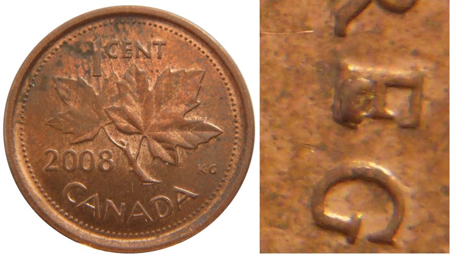 1 Cent 2008-Éclat coin dans de E de rEgine-No.1,.JPG