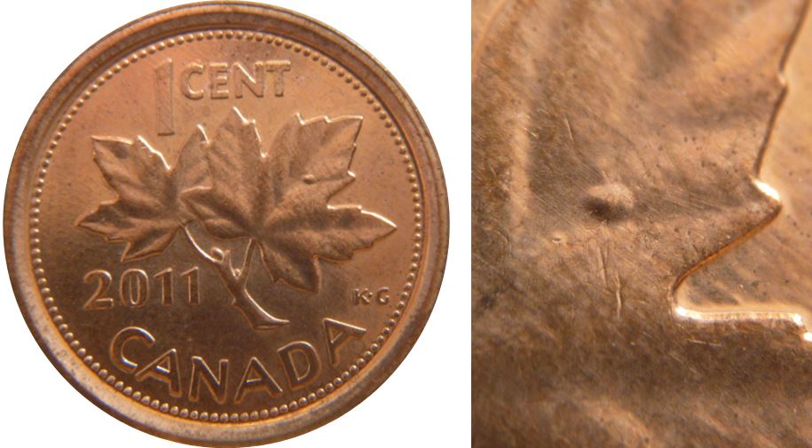 1 Cent 2011-Point dans feuille droite-No.1.JPG