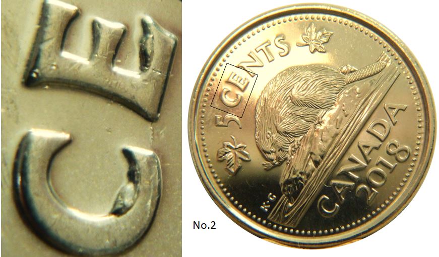 5 Cents 2018-Éclat coin dans CE de CEnts-No.1,.JPG