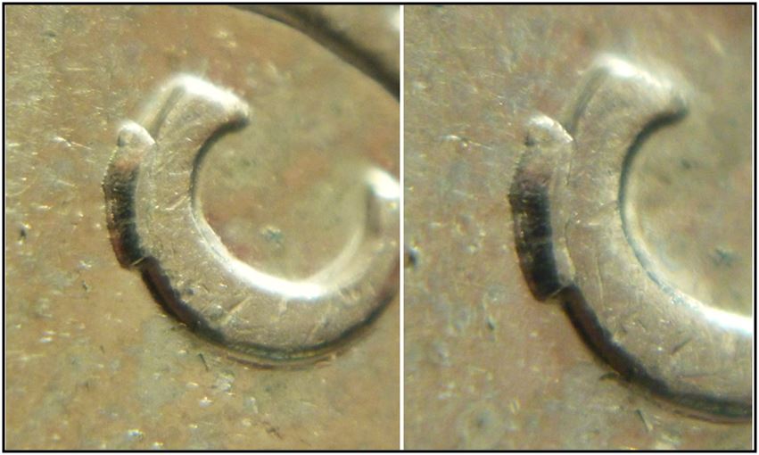 5 Cents 2001-Éclat coin sur C de Cents -No.1.JPG