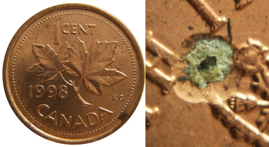 1 Cent 1998-Frappe à travers avec des restes-1.JPG