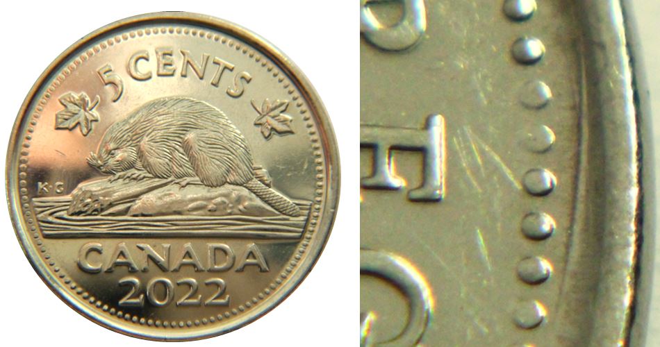 5 Cents 2022-Dommage du coin en X coté avers-1.JPG