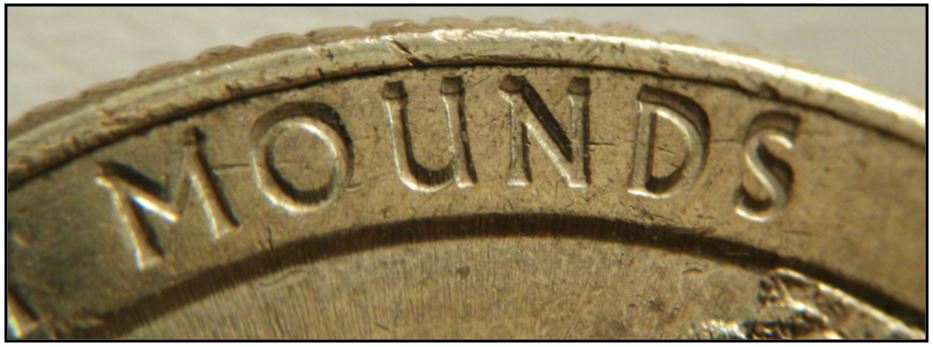 25 Cents 2017USA Effigy Mounds-Double lettrage+dommage+Éclat -3.JPG