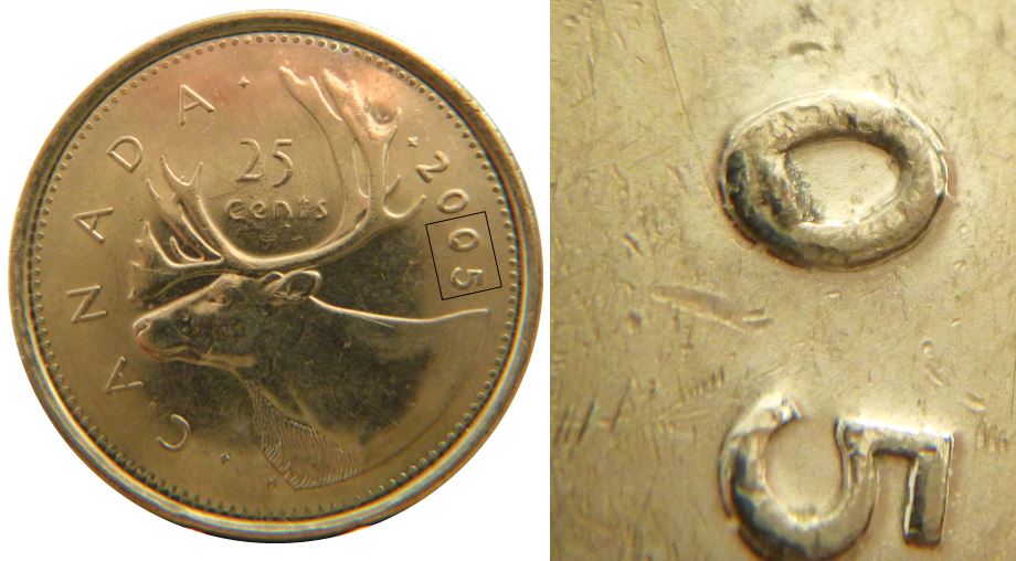 25 Cents 2005-Éclat coin dans le dernier 0-1.JPG