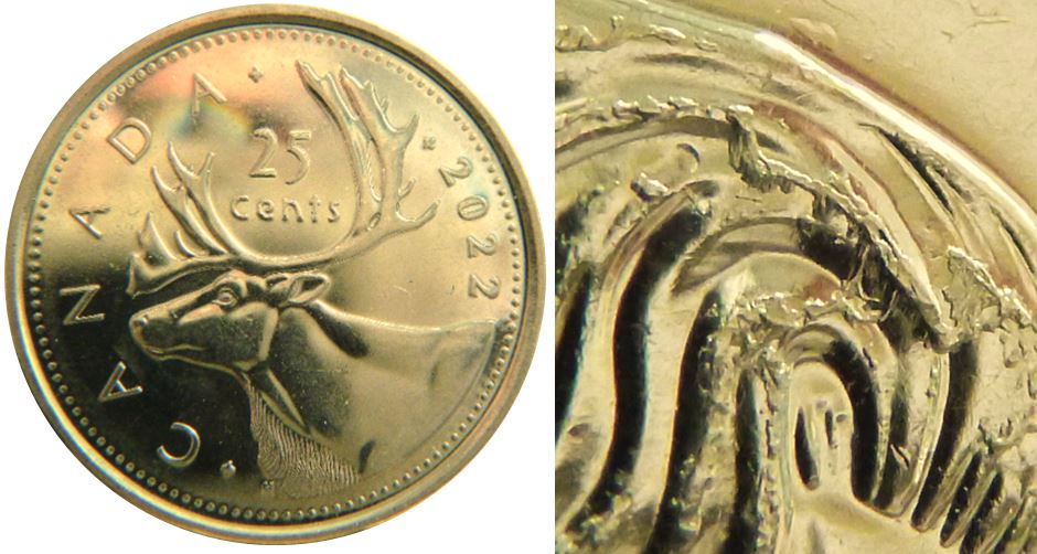 25 Cents 2022-Accumulation excessif sur la tête de effigie-1,.JPG