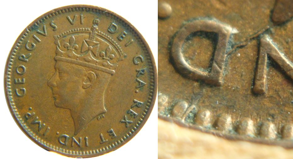 1 Cent 1943 newfoundland-Coin fendille sous effigie-1.JPG