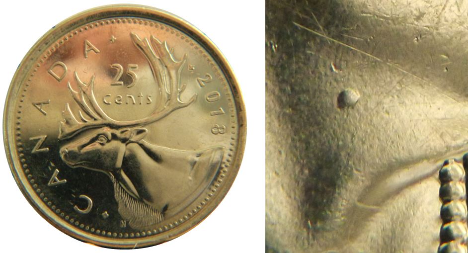 25 Cents 2018-Éclat coin cou de effigie-No.1,.JPG