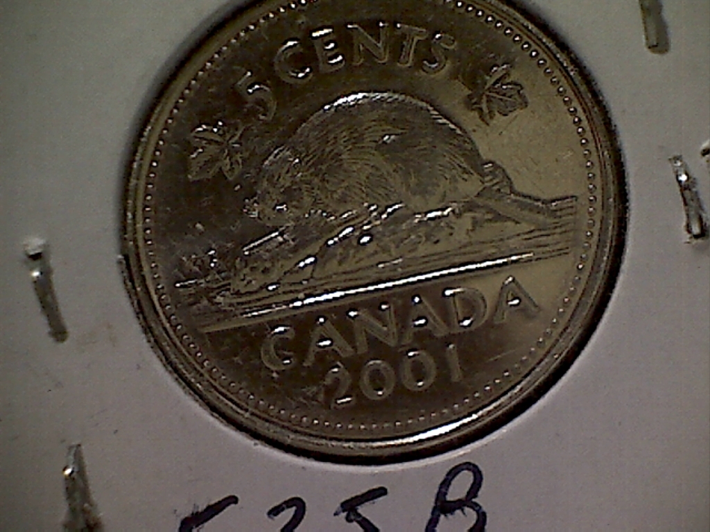 5 Cents 2001 P Frappé ds. graisse sous B d'Élizabeth B525035B Revers.jpg