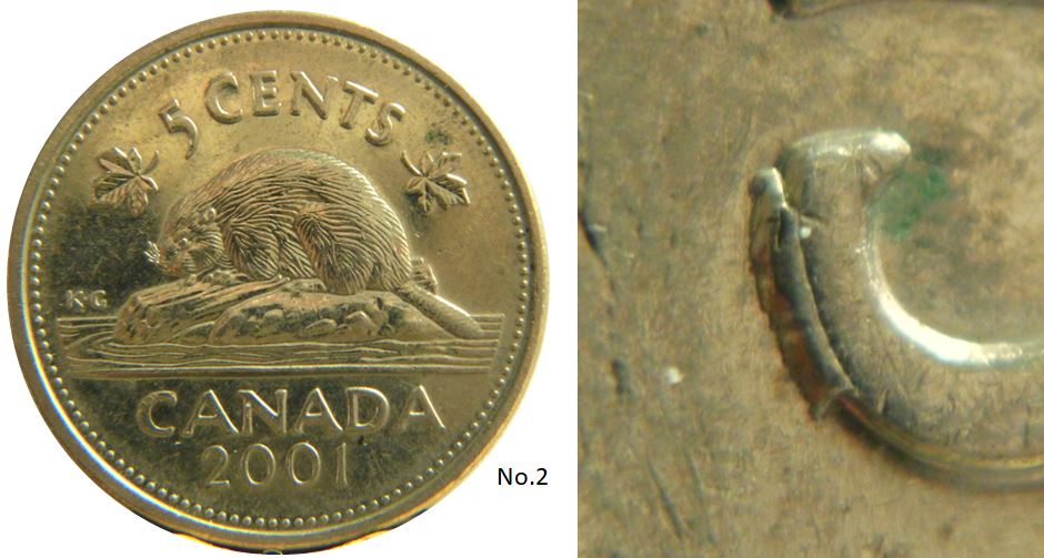 5 Cents 2001-Éclat coin sur C de Cents-No.2,.JPG